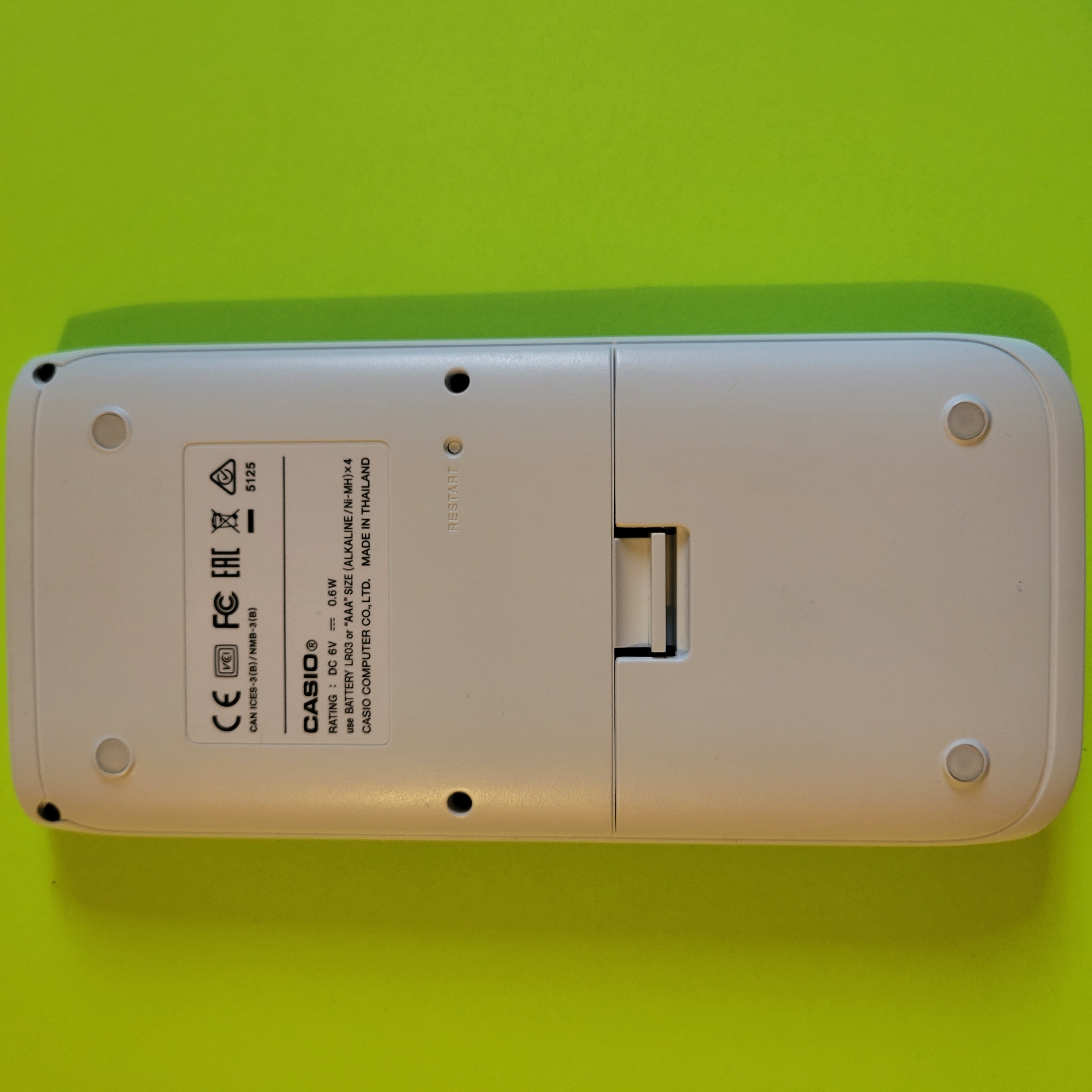 An image of the back of a Casio FX-CG50 graphing calculator